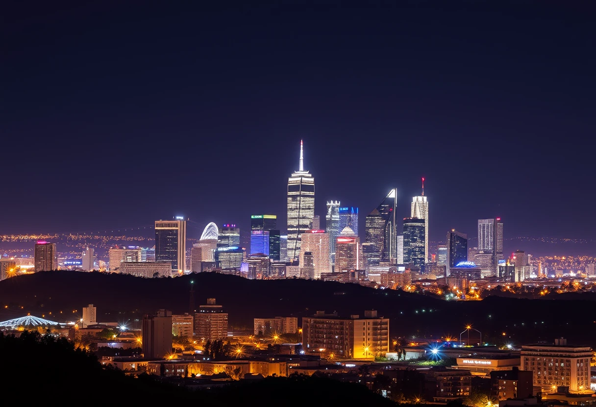 Los Angeles skyline at night